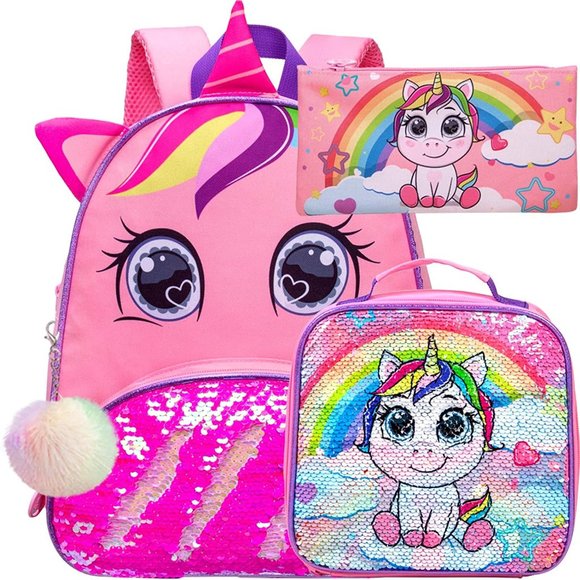 New Toddler Backpack for Girls, Kids Cute Unicorn Preschool Bookbag,Kindergarten